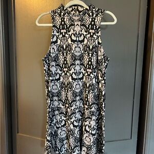 FREE PEOPLE Sleeveless Black and White Patterned Dress